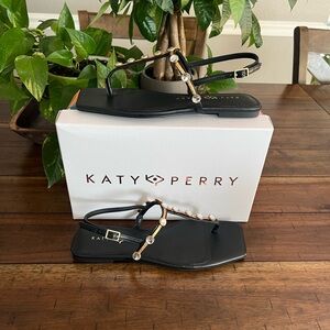 Katy Perry ate Camie Gemstone Black Sandals 7.5 New